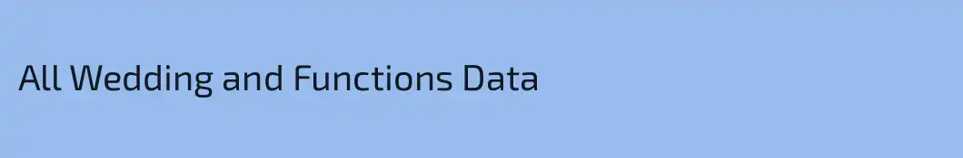 All Wedding and Functions Data